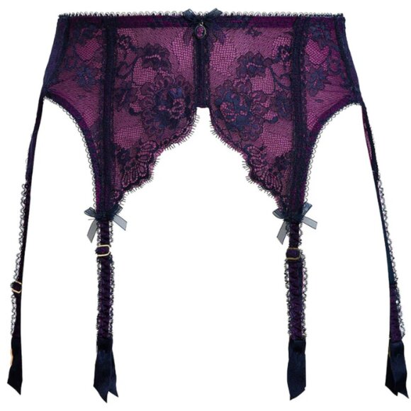 Dita Von Teese Savoir Faire Curve Suspender Garter Belt Navy Blue Pink NWT sz 3X - Picture 1 of 3